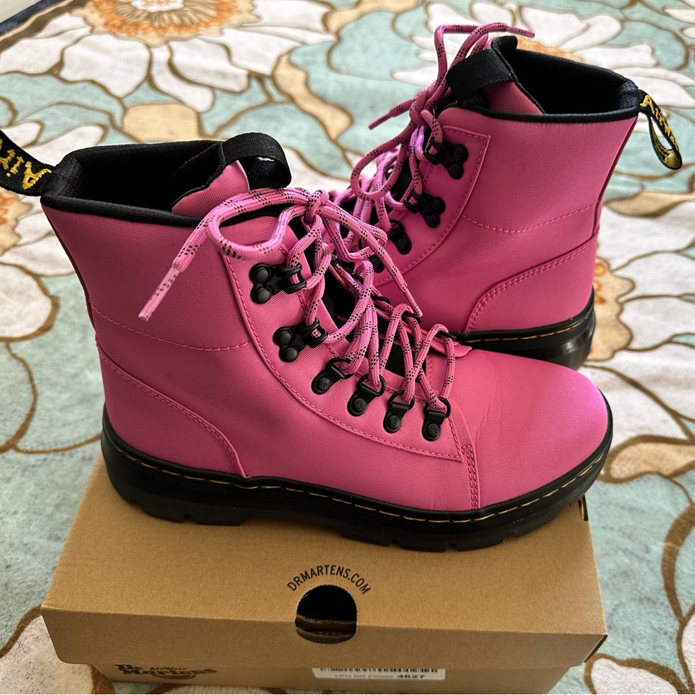 Dr. Martens Barbie PINK Color AIR WAIR POLY COMBAT BOOTS NEW SZ 8 in BOX